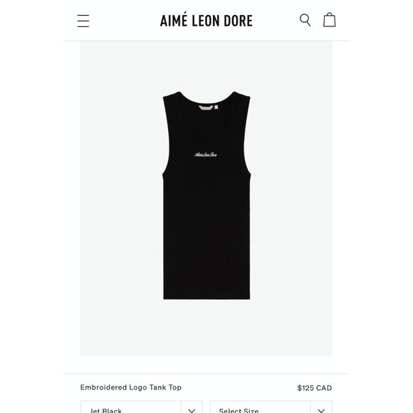 Aime Leon Dore Embroidered Logo Tank Top Mens size L 100% cotton Black - Picture 1 of 9